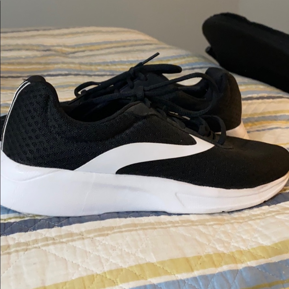 Black and white athletic sneakers